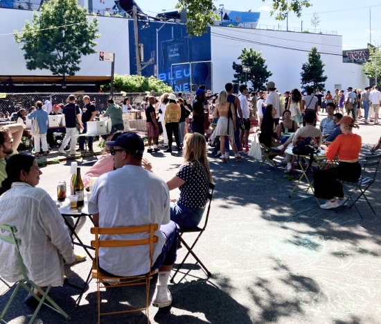 Banker's Anchor Public Plaza full of people