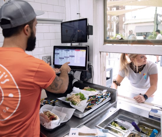 Restaurant POS next to takeout window